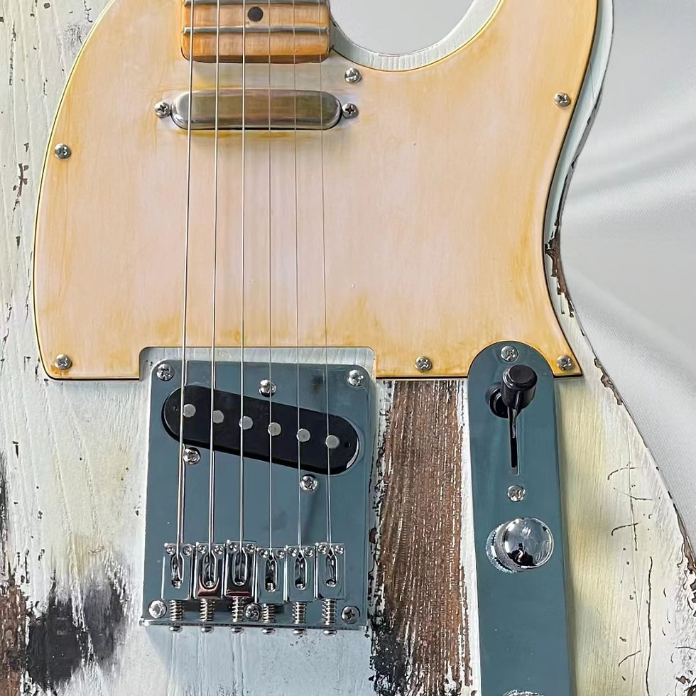 Thumbnail: Heavy Relic White Over Black Electric Guitar Maple Neck & Fretboard