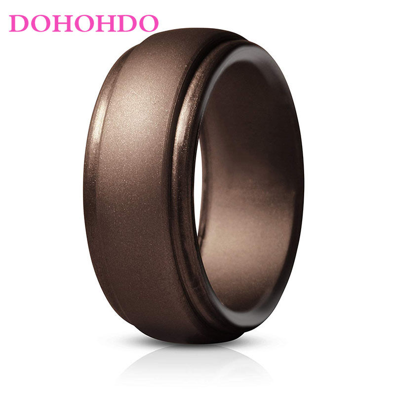 Thumbnail: New Fashion Men Ring 8mm 7-14 Size Food Grade FDA Silicone Ring Hypoallergenic C