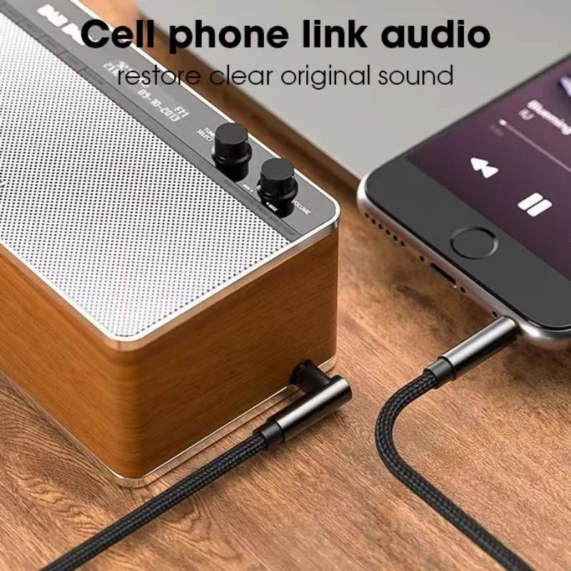 Miniatura: 3.5mm Jack Audio Cable 90 Degree Elbow Male to Male Speaker Aux Wire For Samsung