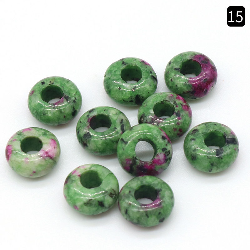 Miniaturbild: 5x10mm Large Hole 4mm Circle Natural Crystal Agate Jade Beads Abacus Beads