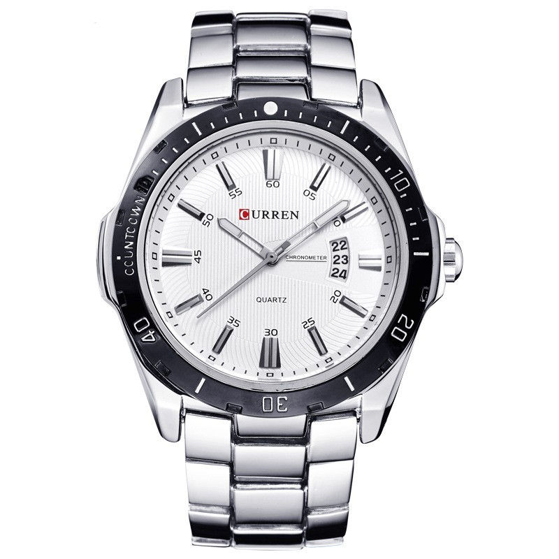 Miniature : Men's Waterproof Quartz Watch With Steel Band