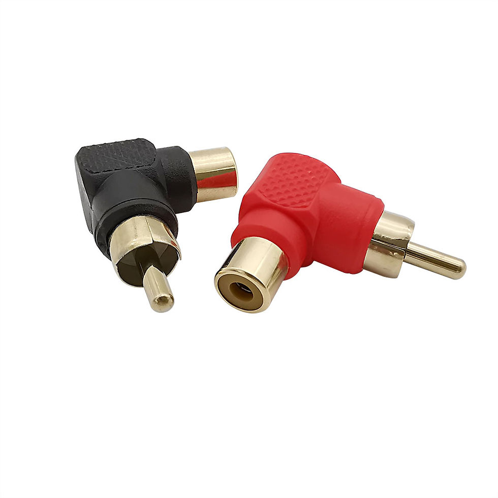 Μικρογραφία: 10Pcs/lot 90 Degree RCA Male to Female Audio Adapter RCA Plug Jack Right Angle E