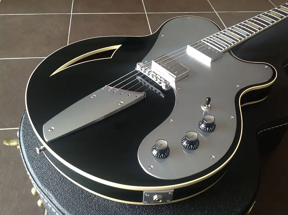 Thumbnail: Custom Bel Air Joshholm Electric Guitar Motor Semi-Hollow Body Grover Empire tun