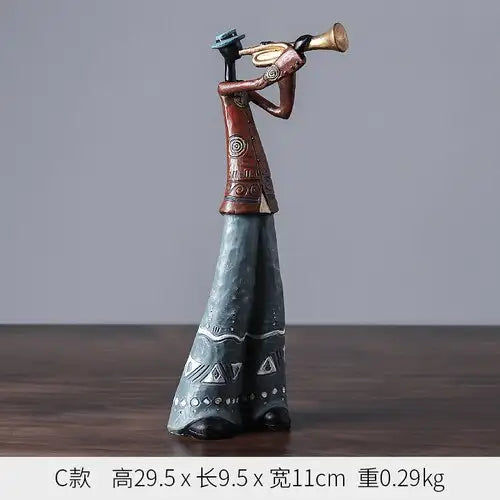 Μικρογραφία: Creative Figure Art Music Rock Band Sculpture Resin Statue Retro Musician Home D