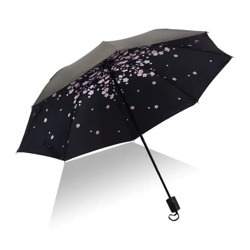 Miniaturebillede: Parapluie pliant en vinyle pour femmes | Anti-UV, coupe-vent, pluie, femme, fill
