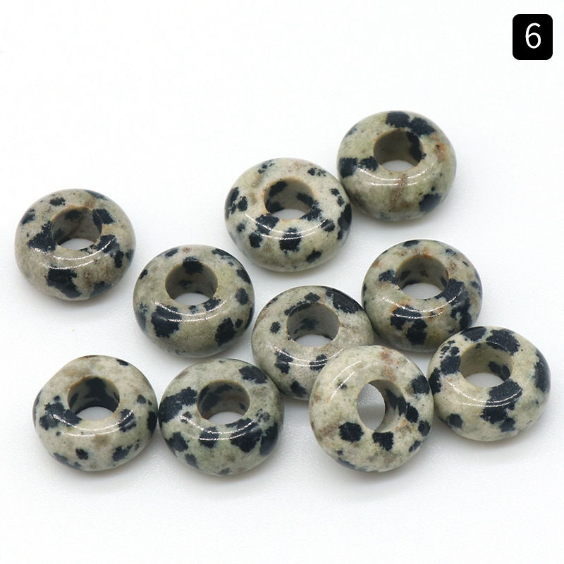 Miniaturbild: 5x10mm Large Hole 4mm Circle Natural Crystal Agate Jade Beads Abacus Beads