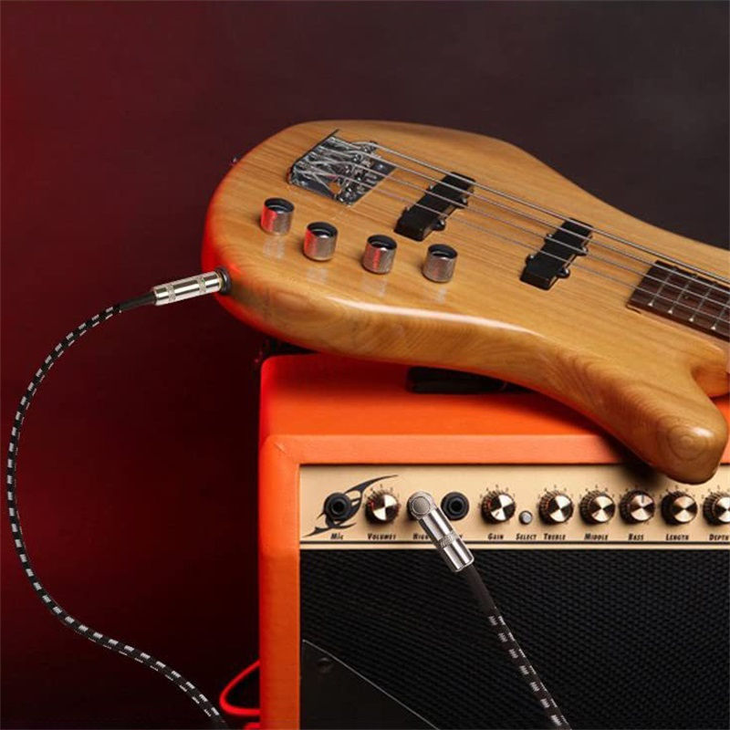 Pikkukuva: Braided Guitar Cable 3m 5m High Elastic PVC 6.35mm Audio Cable 1/4" Straight To 