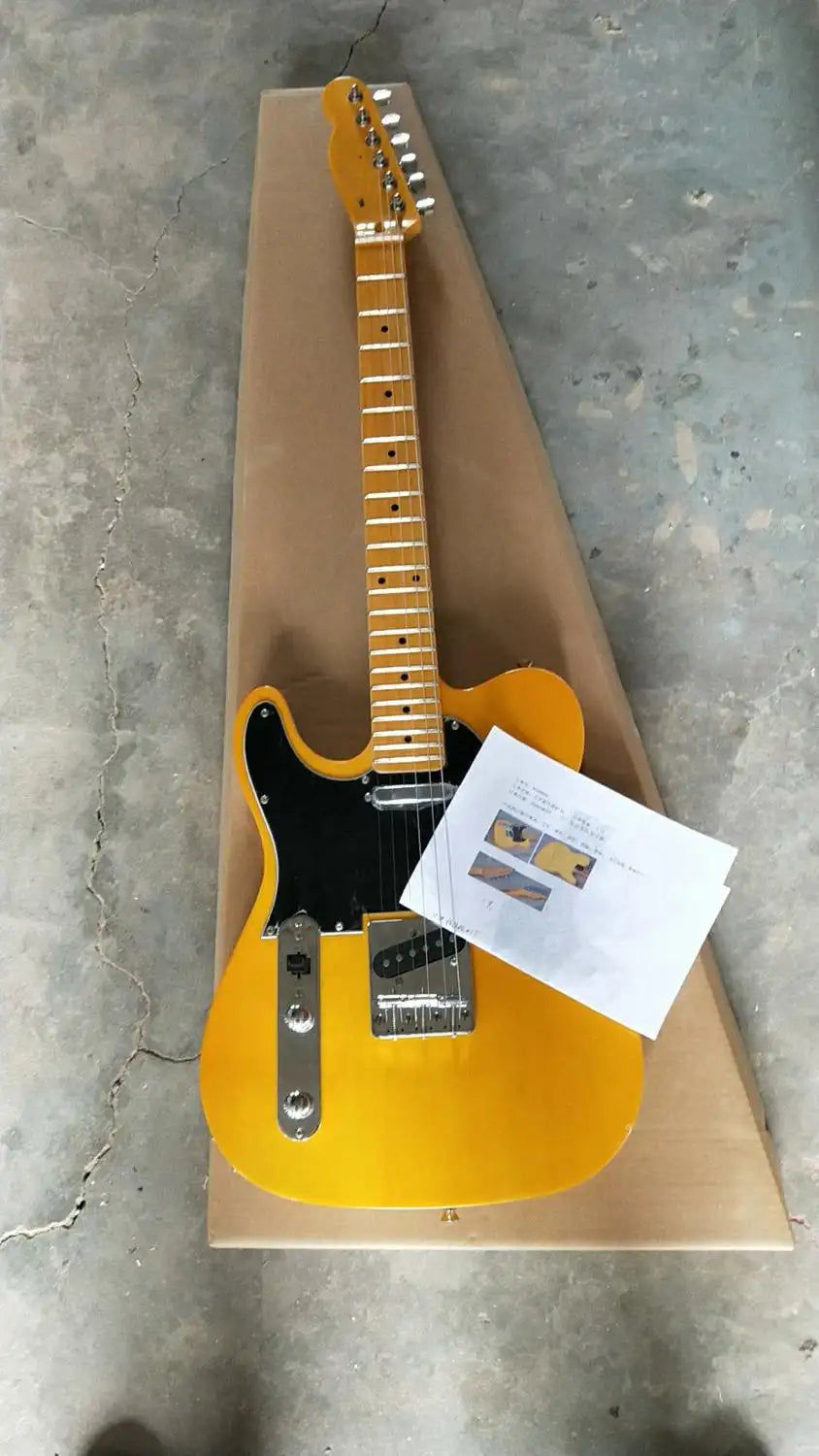 Miniaturebillede: Guitare électrique FDTL-2018 de haute qualité, manche en érable de couleur jaune
