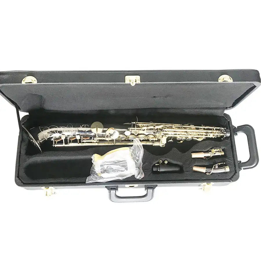 Miniatura: SEASOUND OEM Professional Black Nickel Body, Lacquer Keys  Soprano Saxophone Sax
