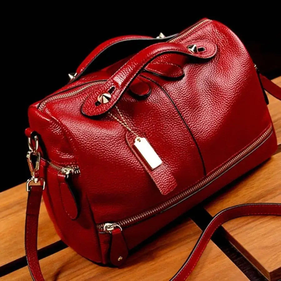 Miniatyrbild: Fashion Women Genuine Leather Tote Handbag Pillow Shoulder Crossbody Satchel Bag