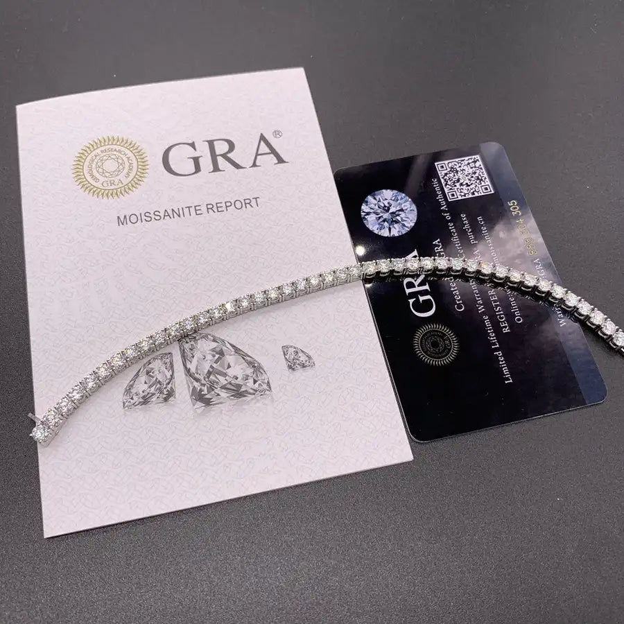 Μικρογραφία: New Trendy Bracelets 4.0mm Moissanite Diamond Jewelry Chain 925 Sliver 10K 14K W