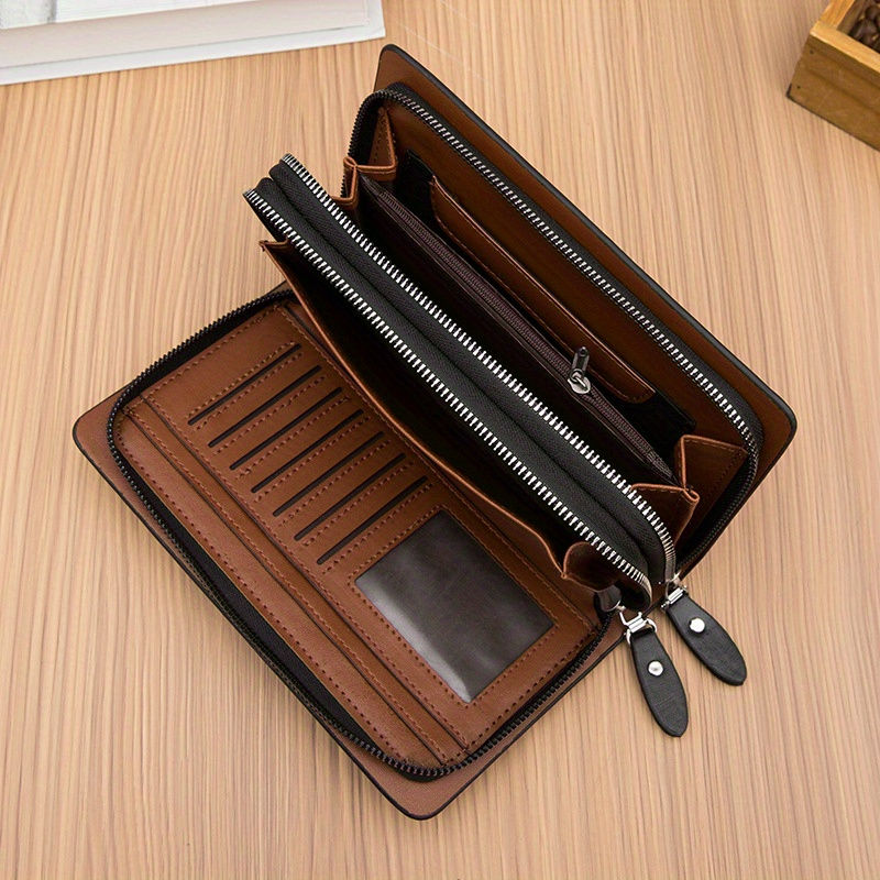 Thumbnail: Men's Business Clutch Double Zipper Large Capacity