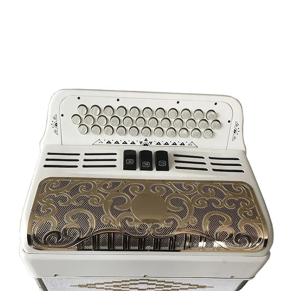 Thumbnail: Professional 34 Buttons 12 Bass 3 Registers White Accordion Instrument