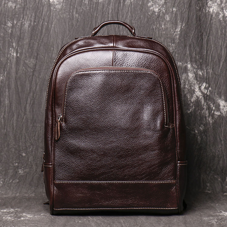 Miniaturebillede: Hommes En Cuir de Sac À Main de Grande Capacité Voyage Sac À Dos
