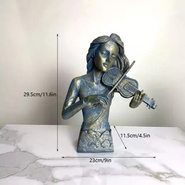 Miniatura: Retro Musician Statue Saxophone Violin Cello Figurines Office Desktop Interior L