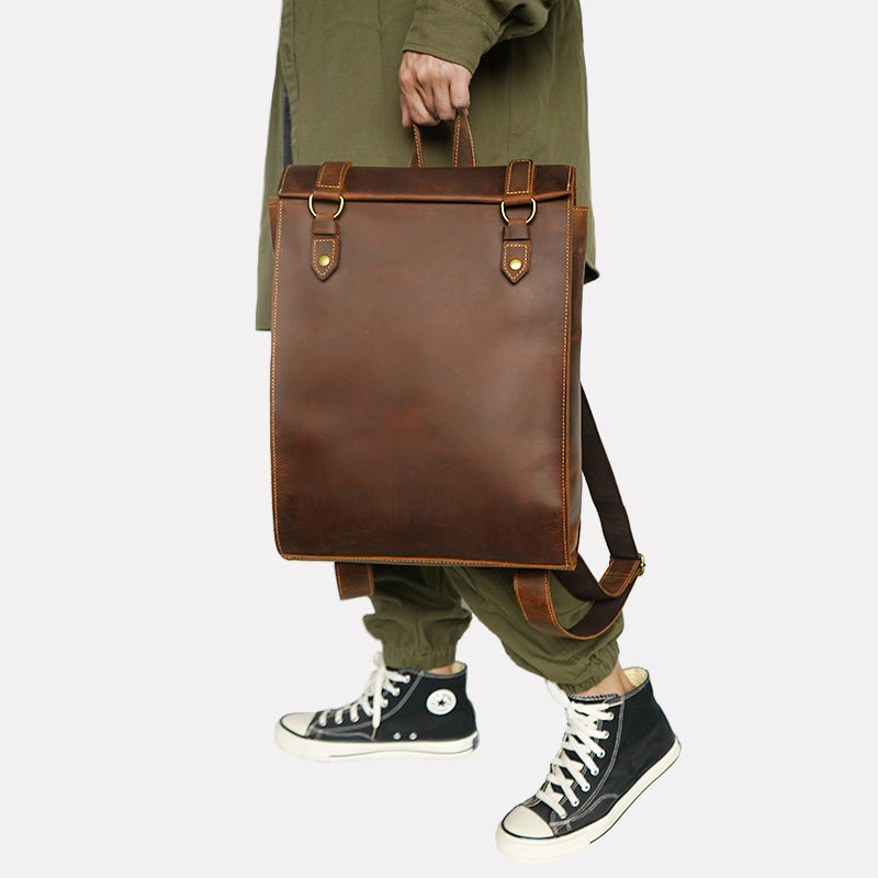 Pikkukuva: Hommes de Cru À La Main Véritable Sac À Dos En Cuir
