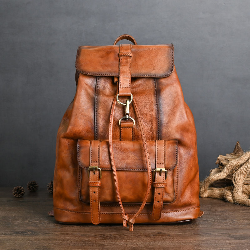 Miniaturebillede: Sac à dos en cuir pour voyage de loisirs