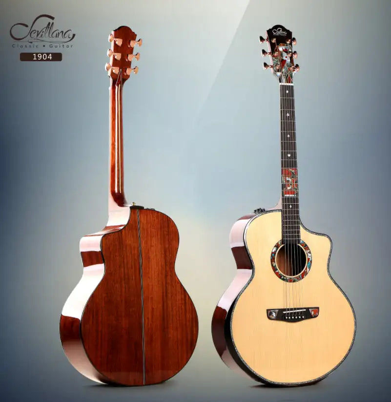 섬네일: Handmade musical instruments guitar with Solid wood acoustic guitar high quality