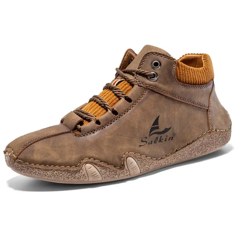 Thumbnail: Handmade Men Leather Casual Shoes Foam Light Loafers Shoes Man Plus Size Tenis M