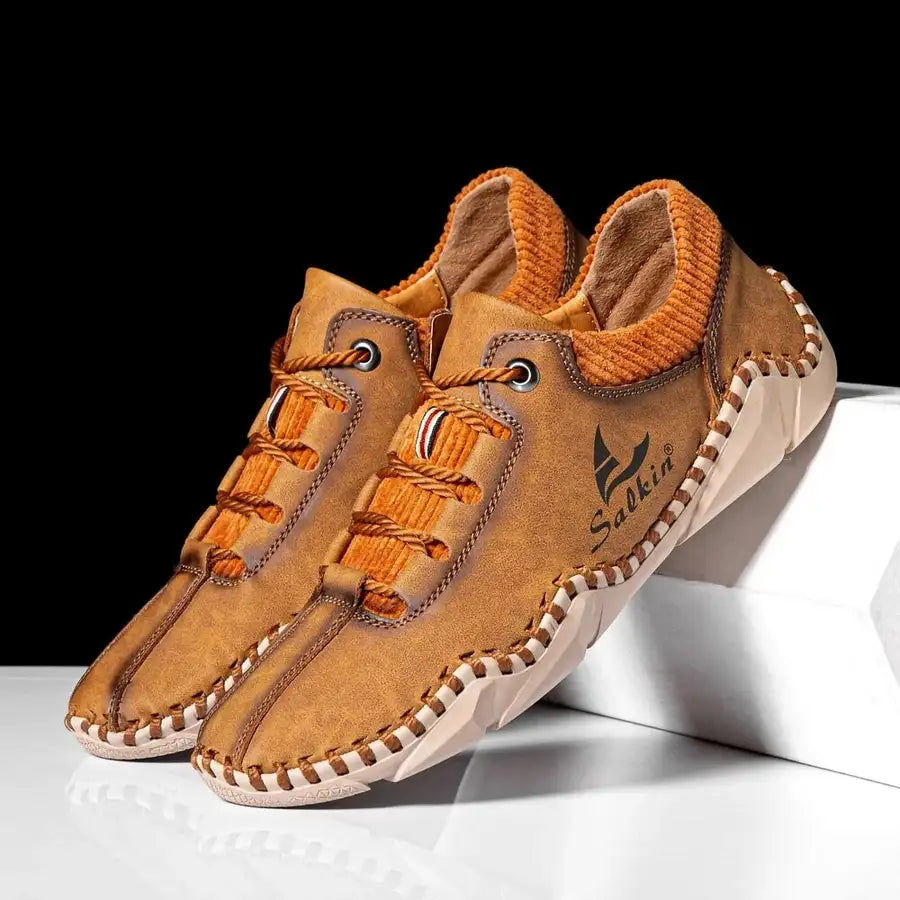 Miniaturebillede: Fashion Men Loafers 2022 Newest Outdoor Handmade Genuine Leather Casual Shoes So