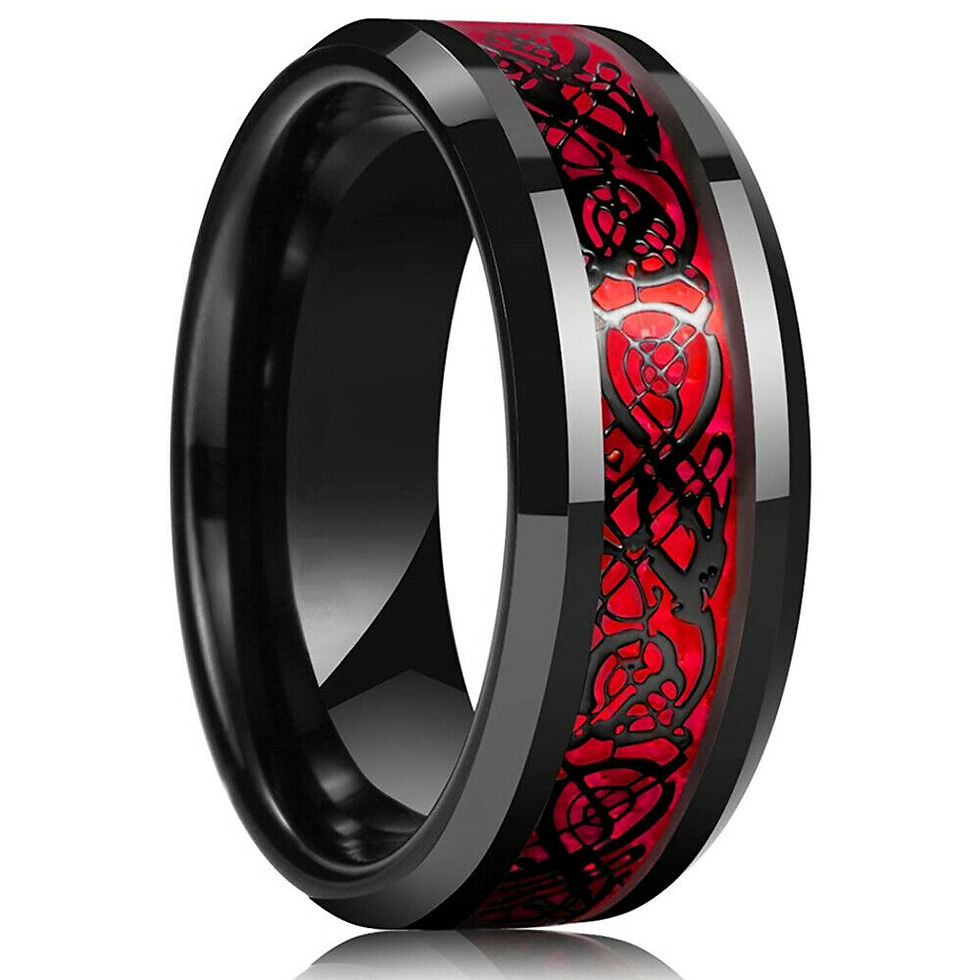 Miniatura: Fashion 8mm Men Stainless Steel Ring Rose Gold Color Brushed Wood Inlay Rings fo