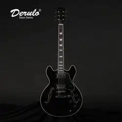 Miniature : Derulo Electric Guitar with Hollow body High Grade 335 WAHED CHERRY SUNBURST Jaz