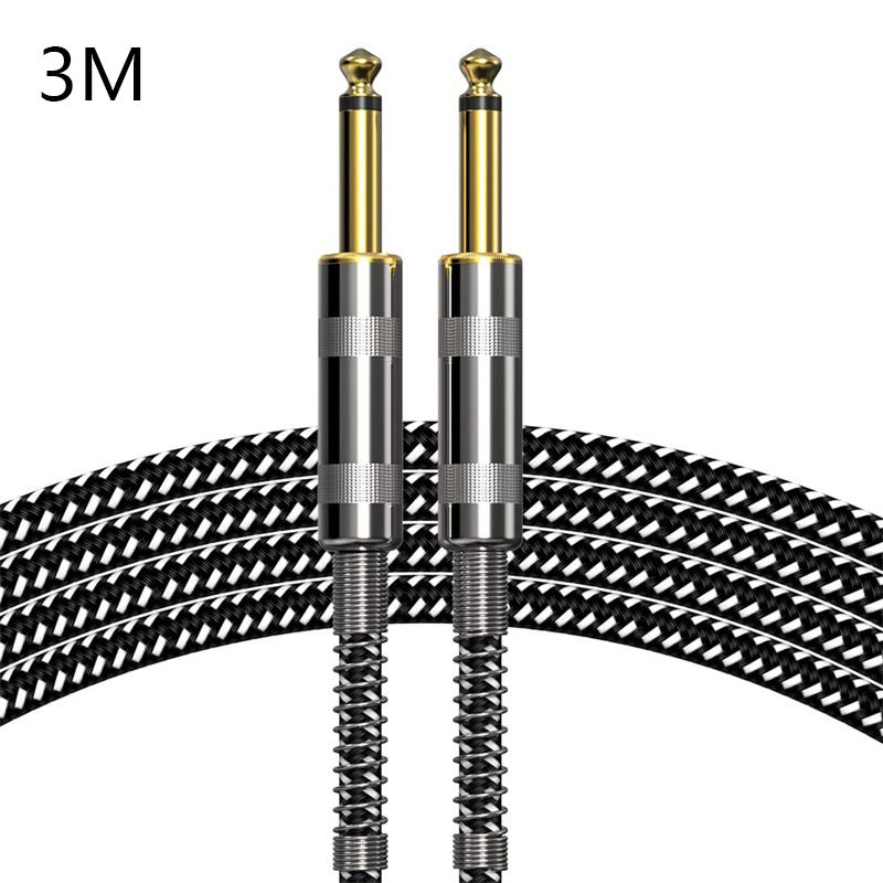 Pikkukuva: Braided Guitar Cable 3m 5m High Elastic PVC 6.35mm Audio Cable 1/4" Straight To 