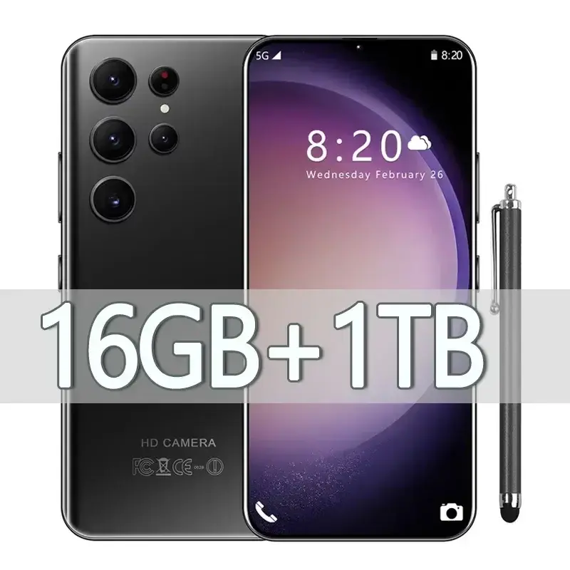 Miniaturebillede: New Original S24 Ultra Smartphone 7.3 Inch Full Screen Telephone 16GB+1TB 4G 5G 