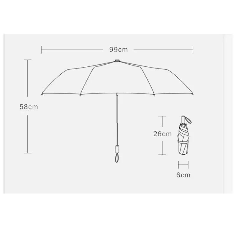 Thumbnail: Parapluie automatique à trois niveaux | Pluie pour femmes et hommes chat mignon,