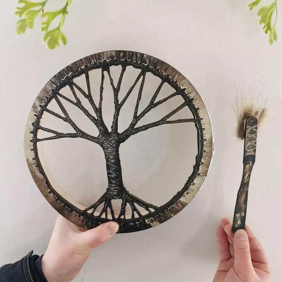 Thumbnail: Tambour Shaman Design arbre de vie, tambour bohème fait à la main, esprit de tam