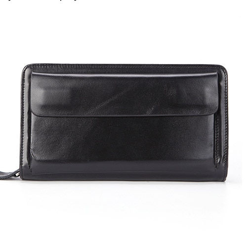 Miniaturebillede: Business Genuine Leather Clutch Wallet Men Long Leather Phone Bag Purse Male