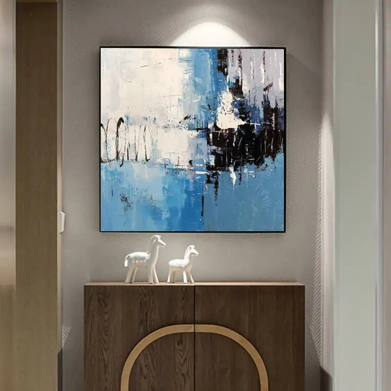 Μικρογραφία: Fine art Hand Painted 100% Handmade bule Oil Chinese canvas painting traditional