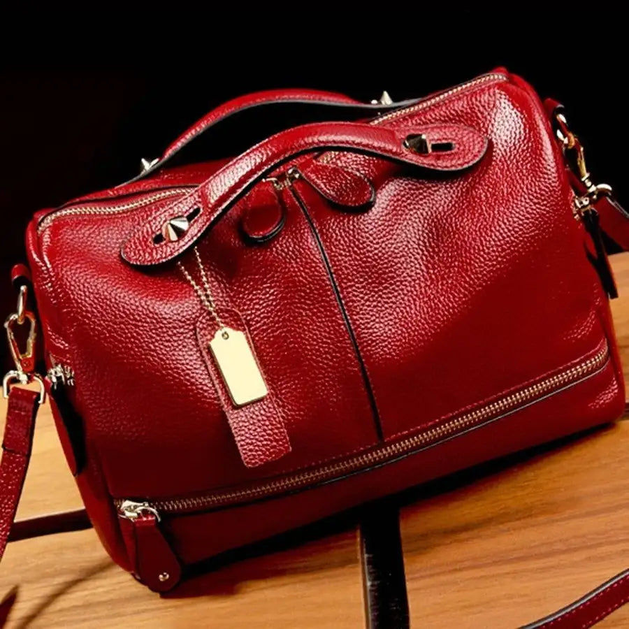 Miniatyrbild: Fashion Women Genuine Leather Tote Handbag Pillow Shoulder Crossbody Satchel Bag