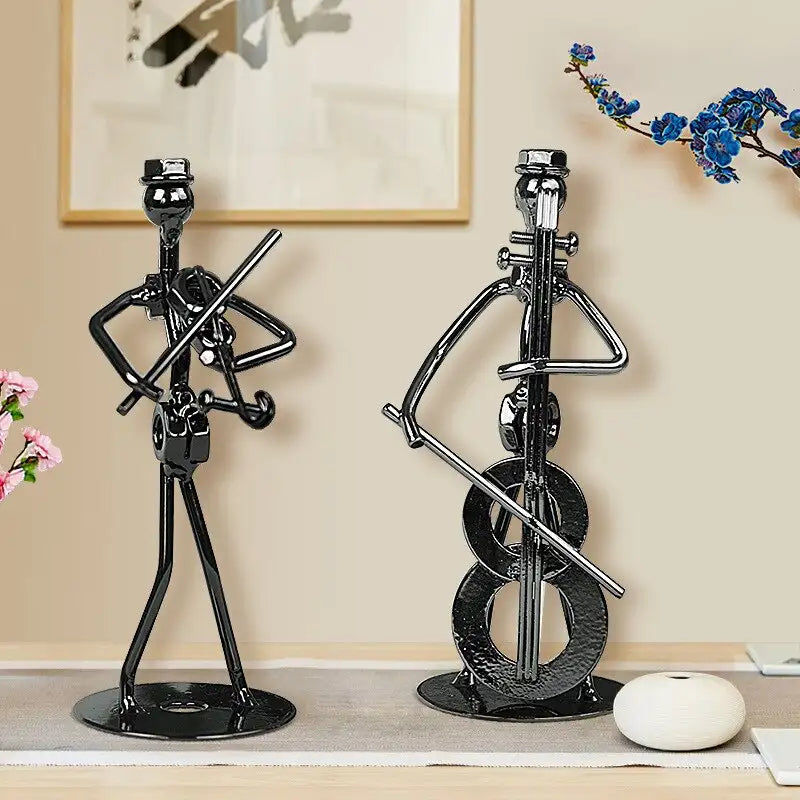Thumbnail: Metal Musician Guitar Player Statue Musical Instrument Little Iron Art Collectib