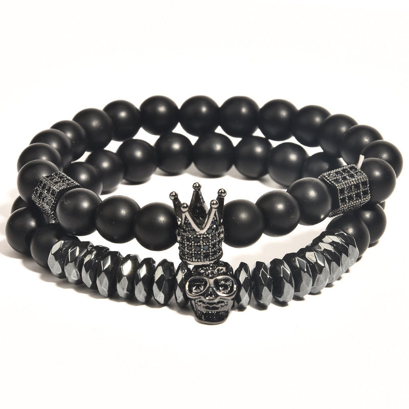 Miniatura: Inlaid Zircon Skull Crown Men's Bracelet