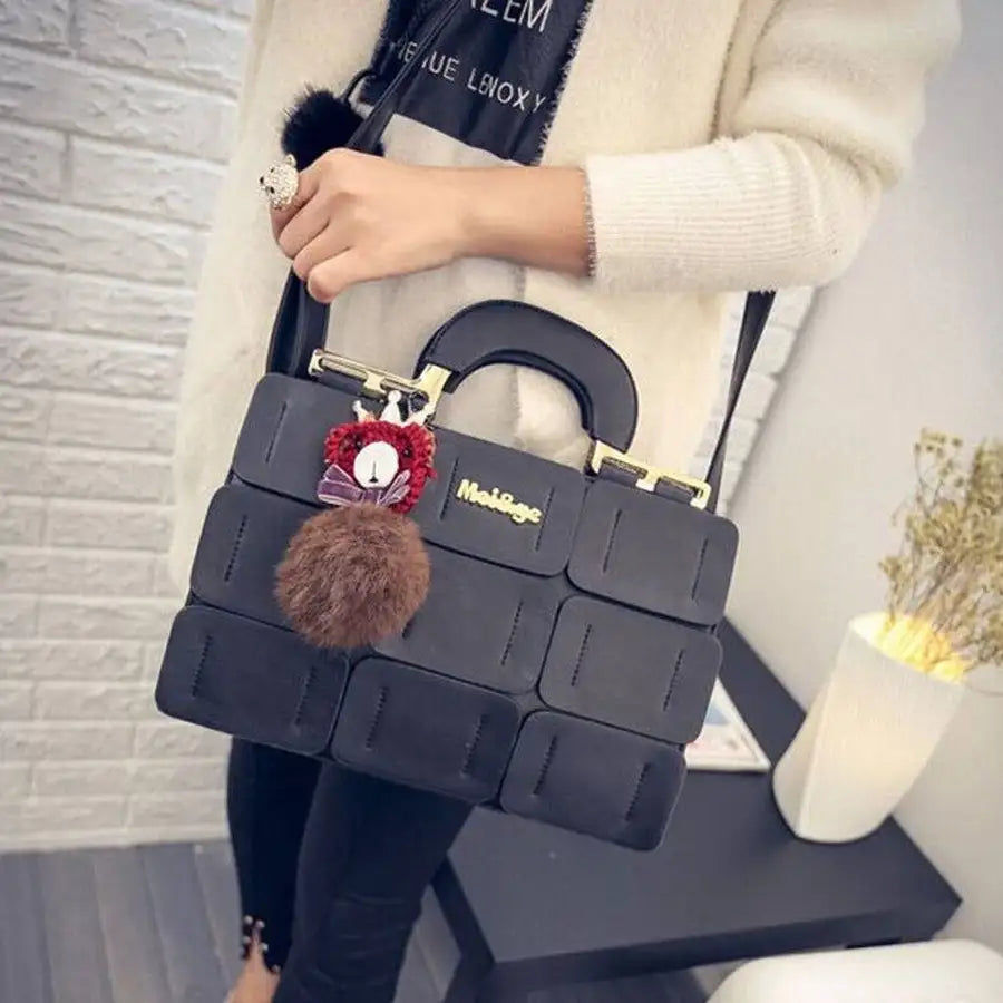 Thumbnail: Boston Bag Inclined Shoulder Ladies Hand Bag Women PU Leather Handbag Woman  Han
