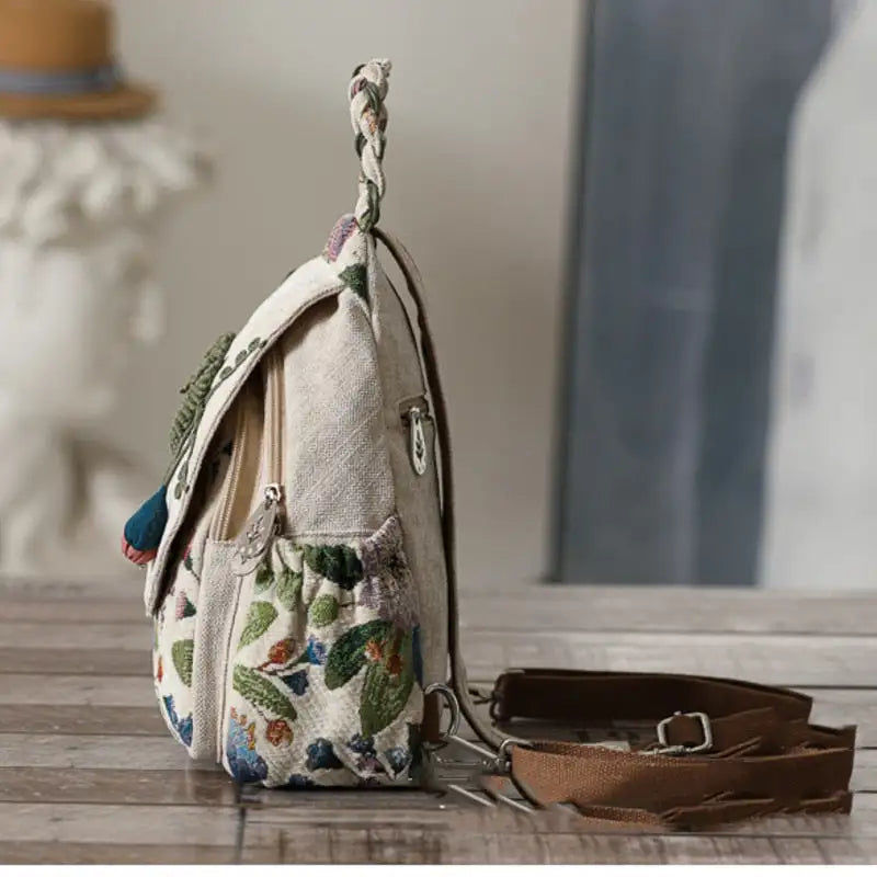Pikkukuva: GAGACIA New Chinese Ethnic Style Women Backpack Large Capacity Travel Canvas Bag