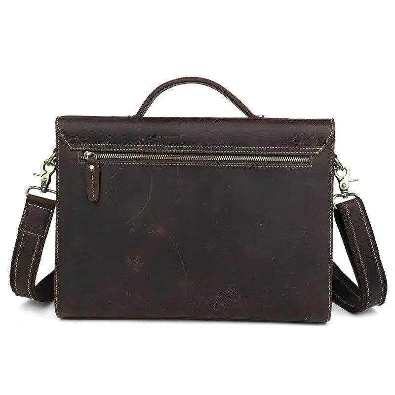Μικρογραφία: 2019 Genuine Leather Briefcases Carry On Handbag 13.1" Laptop Cases Handmade Bag