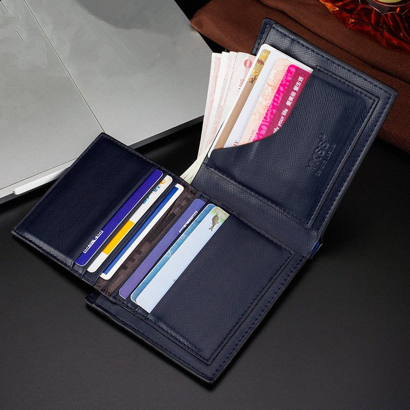 Thumbnail: Men's Short Wallet Casual Crocodile Pattern Wallet Money Simulation Pickup