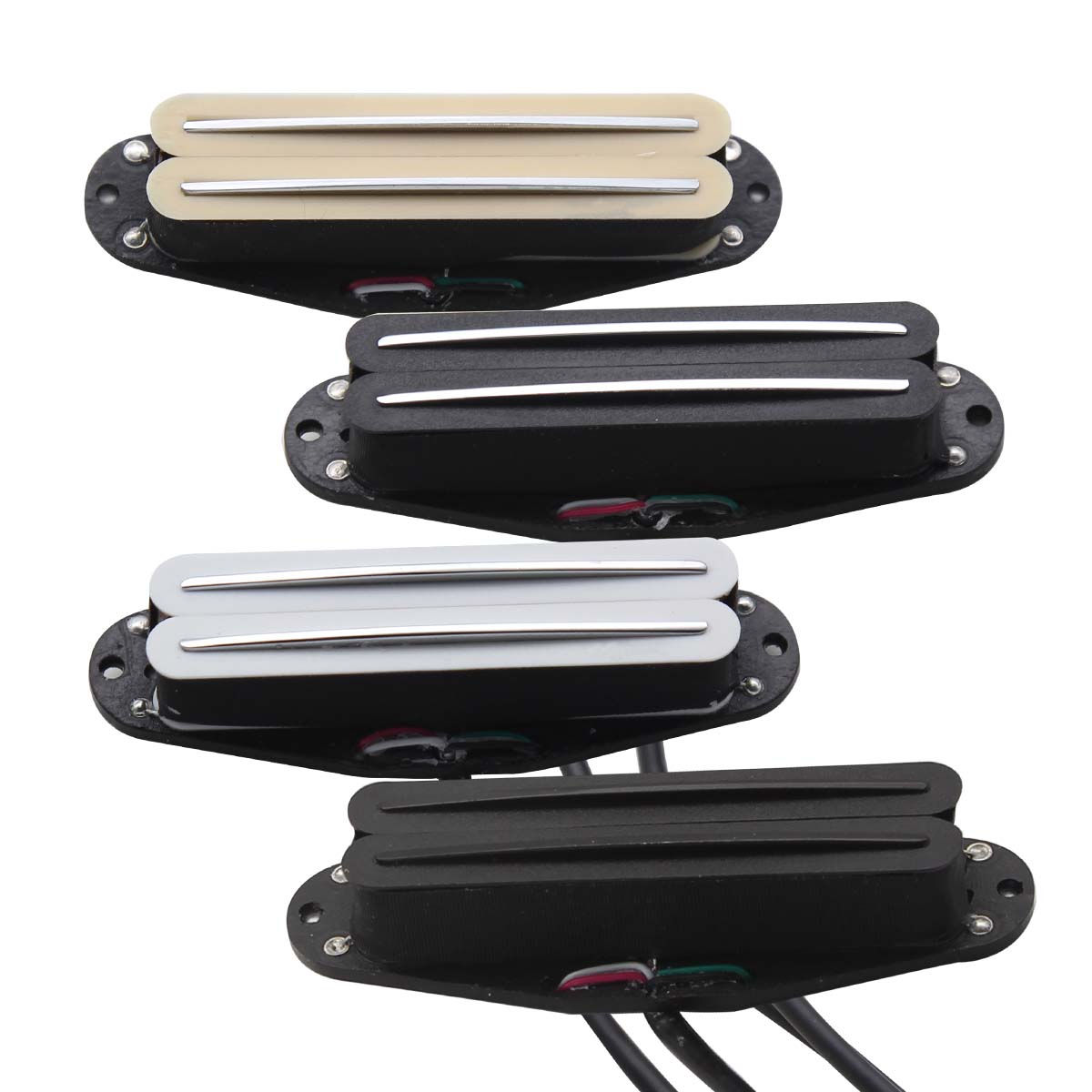 FLEOR 1PC Alnico 5 Hot Dual Rails Humbucker Pickup Single Coil Sized fit ST/SQ G