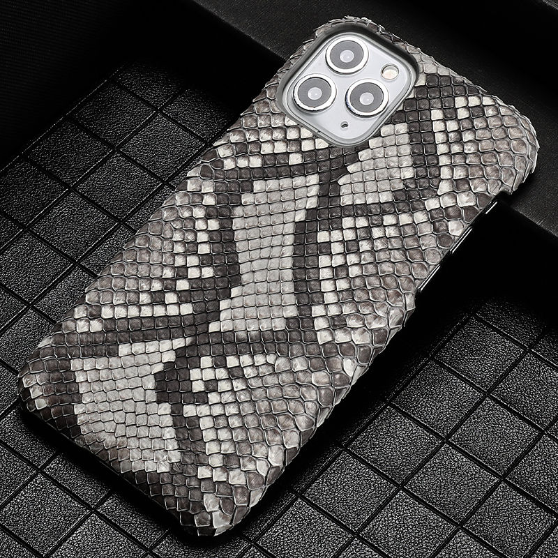 Miniatyrbilde: Étui de téléphone d'affaires de luxe haut de gamme en cuir Python homme