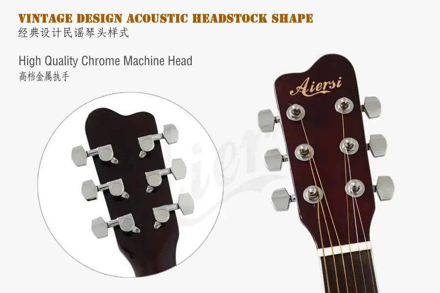 Miniatura: OEM/ODM different colors handmade electric acoustic guitar from Aiersi factory