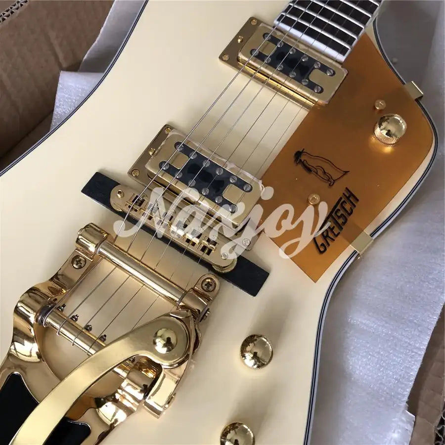 Miniaturebillede: Billy-guitare électrique de type bo, personnalisé, en bois massif et doré, nouve
