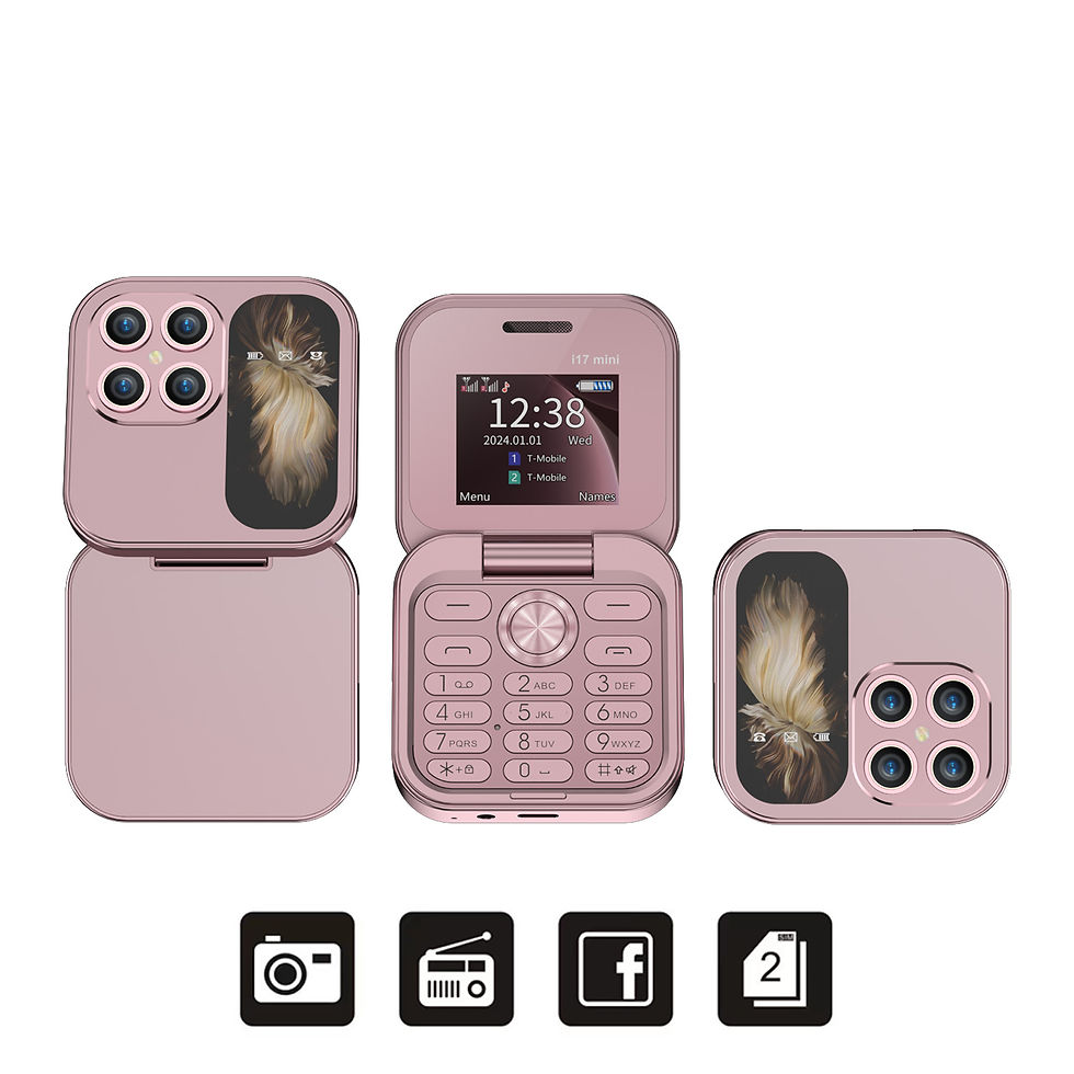 Thumbnail: NEW ARRIVAL SERVO i17 Mini Flip Mobile Phone 2 SIM Card with SD Slot 2G GSM 1.77