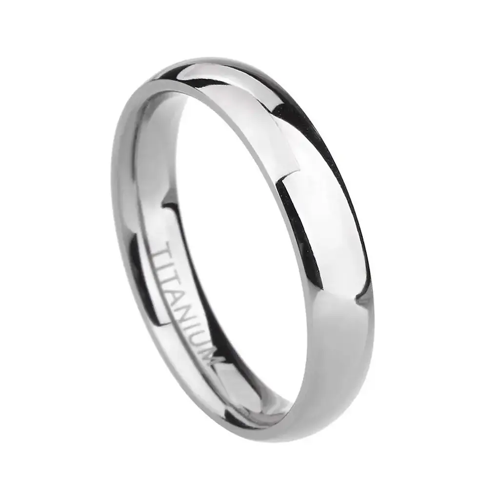 Thumbnail: Kolmnsta 6mm Men's Titanium Ring Silver Color Polished Classic Engagement Anel R