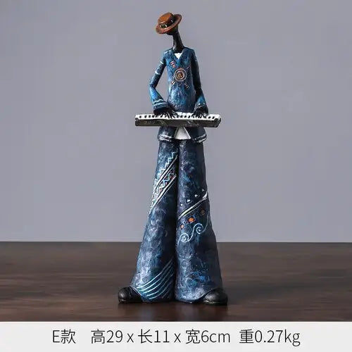 Μικρογραφία: Creative Figure Art Music Rock Band Sculpture Resin Statue Retro Musician Home D
