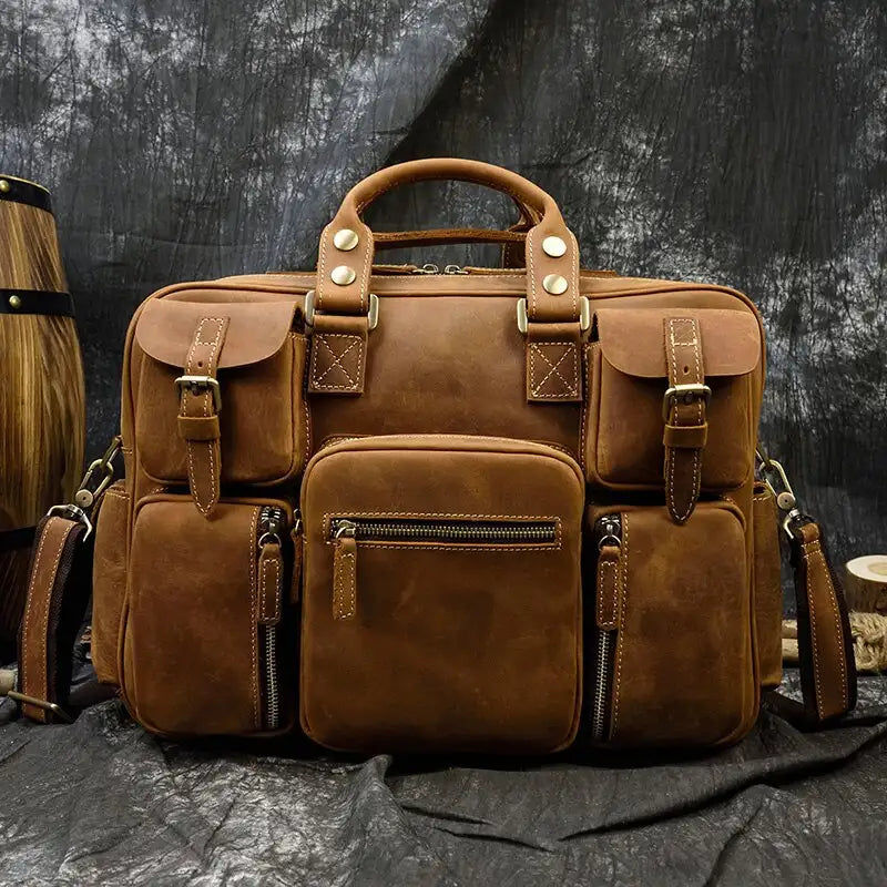 Pikkukuva: Luufan Genuine Leather Briefcase Bag for man fit for 14 inch PC Business Bag Vin