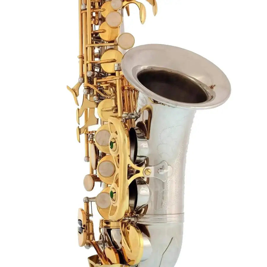 Miniature : SEASOUND OEM High Quality Cheap Nickel Body Curve Bell Soprano Saxophone JYSS100