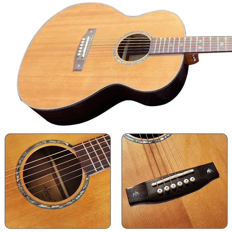 Miniatyrbild: Aiersi brand cheap price hot sale handmade solid cedar top acoustic guitar