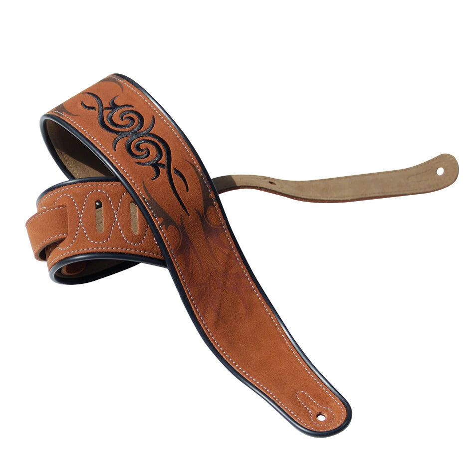 Thumbnail: YUEKO Leather Soft Durable Guitar Strap Adjustable Cowhide Acoustic Electric Bas